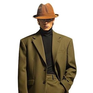 Vintage 70s 80s Blarney Headwear Ireland brown corduroy fedora grandpa hat 7 1/4